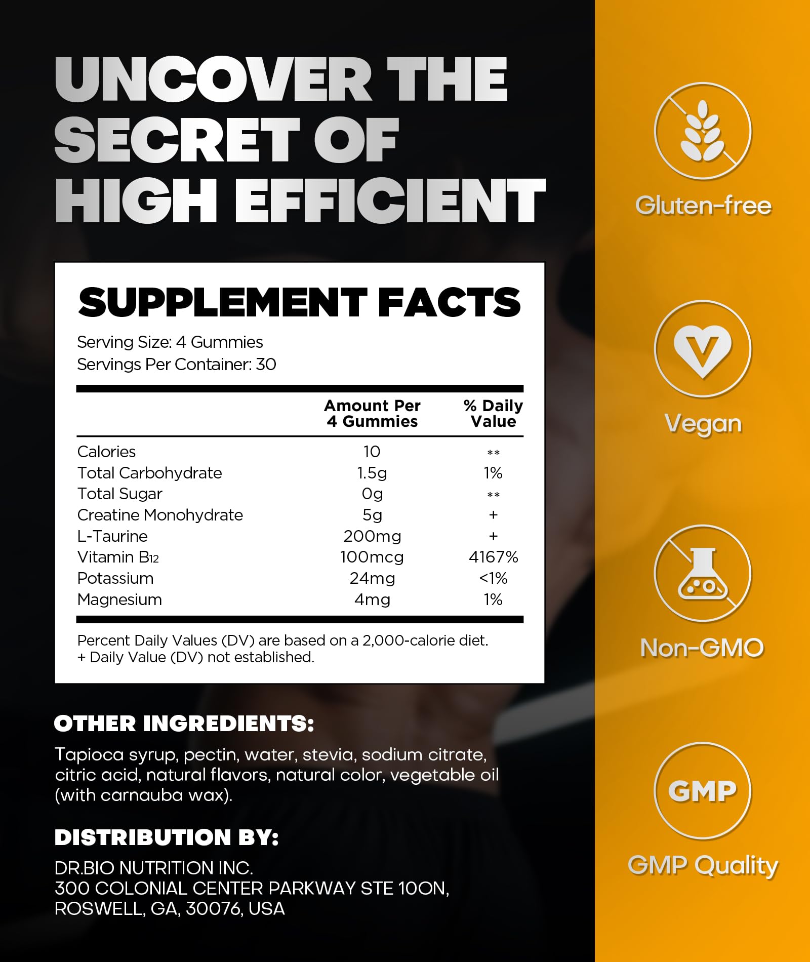 Instant Boost Creatine Monohydrate Gummies, Complex Formula with Real 5000mg Creatine, L-Taurine, B12, Mg & K, Pre-Workout Creatine for Women & Men to Support Energy - PrimeBioHealth - canada supplements
