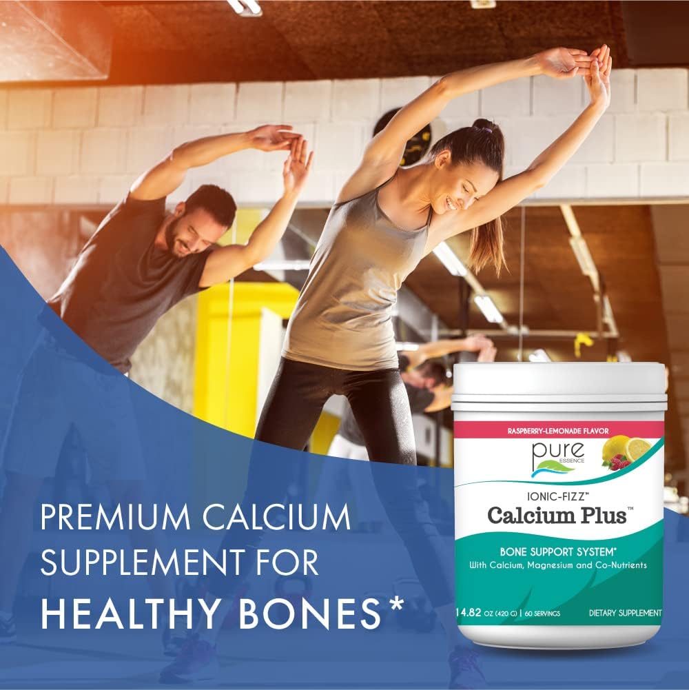 Ionic Fizz Calcium Plus by Pure Essence - Perfect Calcium/Magnesium Ratio with Vitamin A, B, C, D and Potassium Strong Bones - Mixed Berry - 14.82 oz - PrimeBioHealth - canada supplements