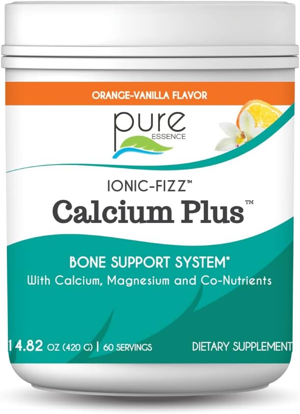 Ionic Fizz Calcium Plus by Pure Essence - Perfect Calcium/Magnesium Ratio with Vitamin A, B, C, D and Potassium Strong Bones - Orange Vanilla - 14.82 oz - PrimeBioHealth - canada supplements