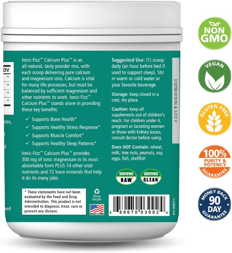 Ionic Fizz Calcium Plus by Pure Essence - Perfect Calcium/Magnesium Ratio with Vitamin A, B, C, D and Potassium Strong Bones - Orange Vanilla - 14.82 oz - PrimeBioHealth - canada supplements