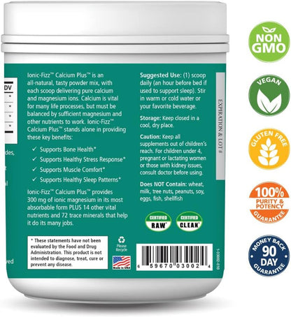 Ionic Fizz Calcium Plus by Pure Essence - Perfect Calcium/Magnesium Ratio with Vitamin A, B, C, D and Potassium Strong Bones - Orange Vanilla - 14.82 oz - PrimeBioHealth - canada supplements