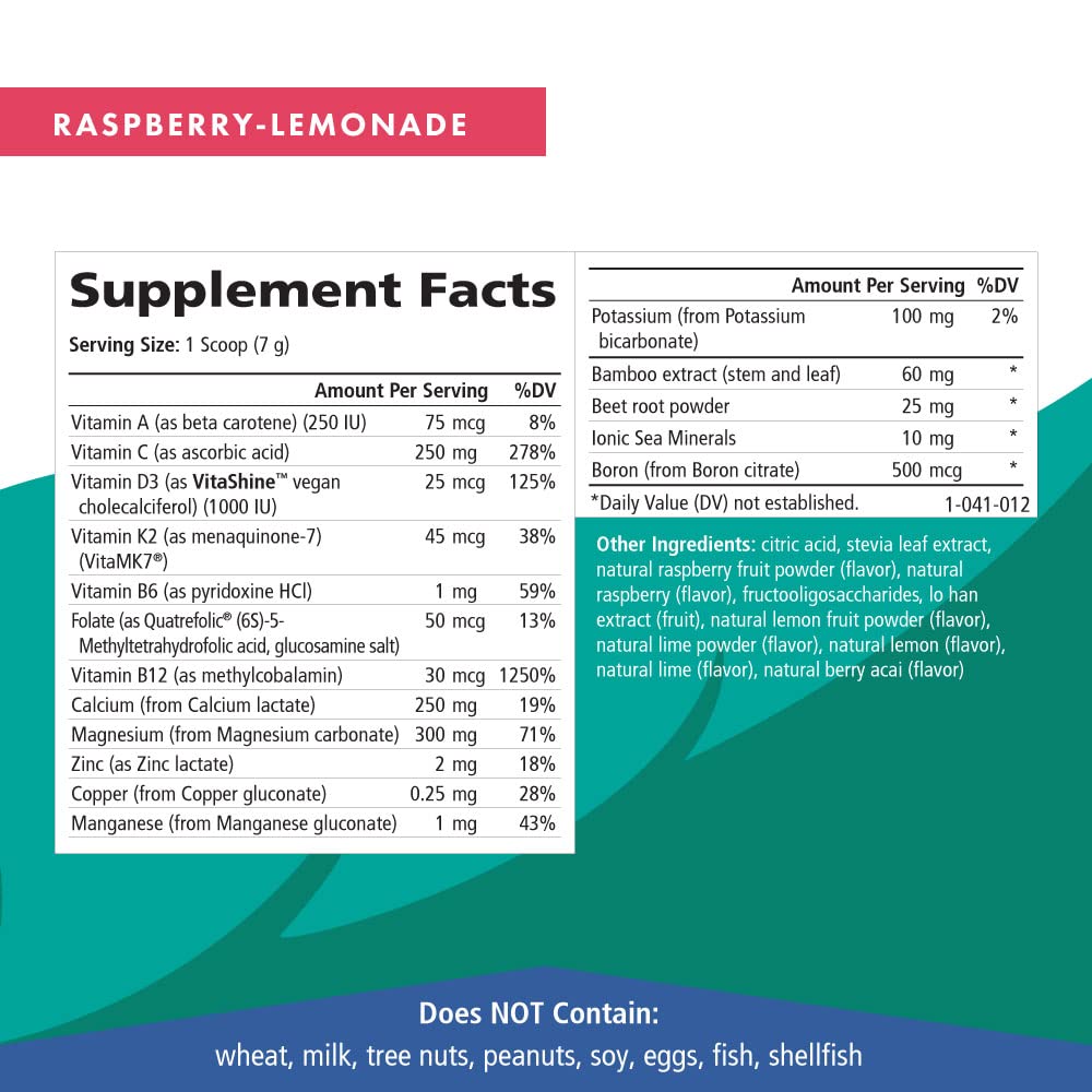 Ionic Fizz Super D-K Calcium Plus by Pure Essence - with Extra Magnesium, Vitamin D3, Vitamin K2 for Strong Bones and Stress Support - Raspberry Lemonade - 14.82oz - PrimeBioHealth - canada supplements