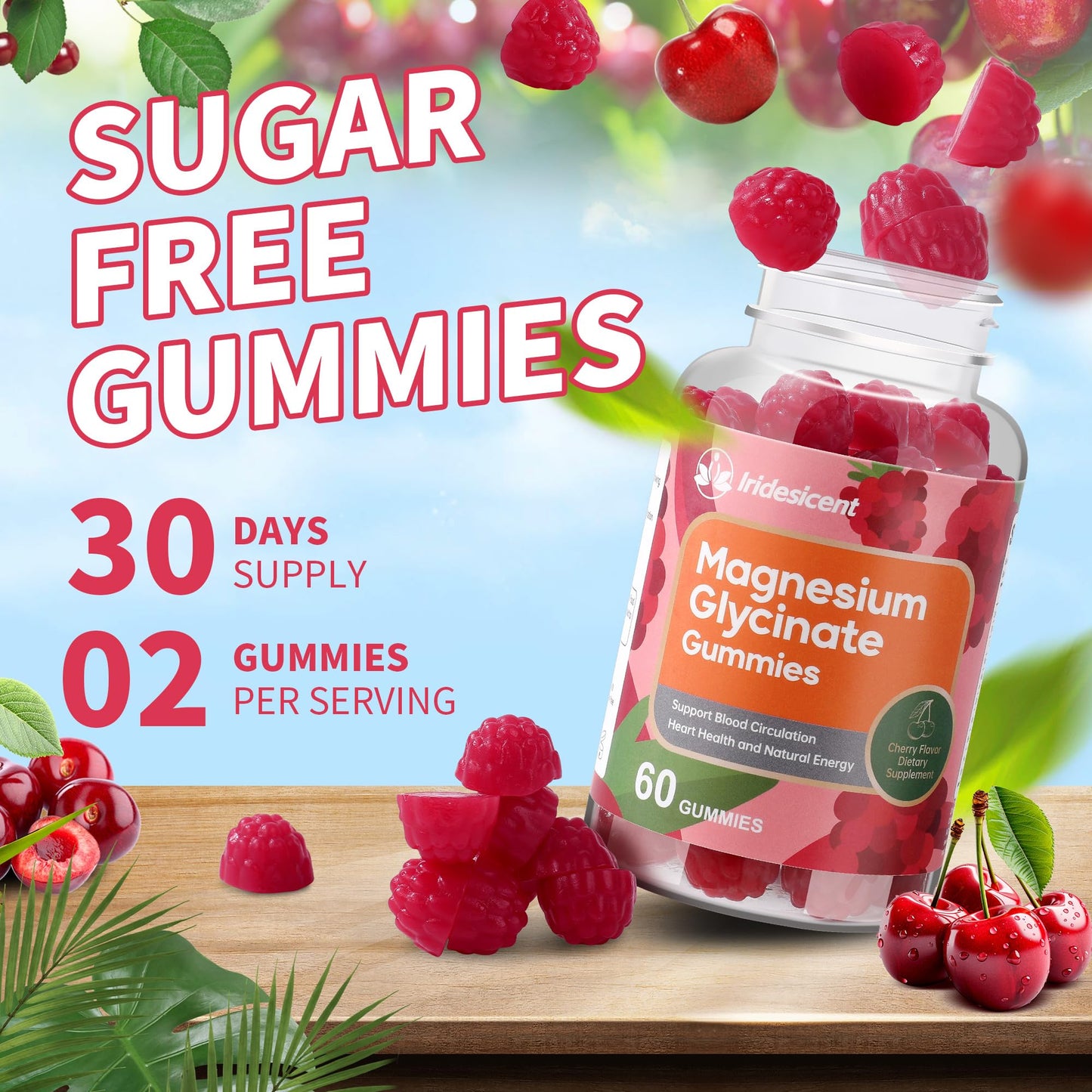 IRIDESICENT Magnesium Glycinate Gummies, Sugar Free Magnesium Supplement w/Ashwagandha, Zinc, Vegan Magnesium Glycinate Supplement for Adults - PrimeBioHealth - canada supplements