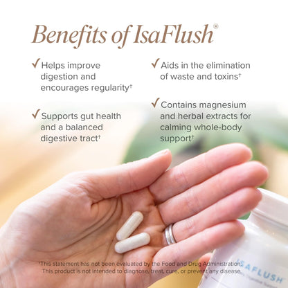 Isagenix IsaFlush - Gentle Digestive Support with Balanced Minerals Encouraging Regularity - No Harsh Laxatives - 60 Capsules - PrimeBioHealth - canada supplements