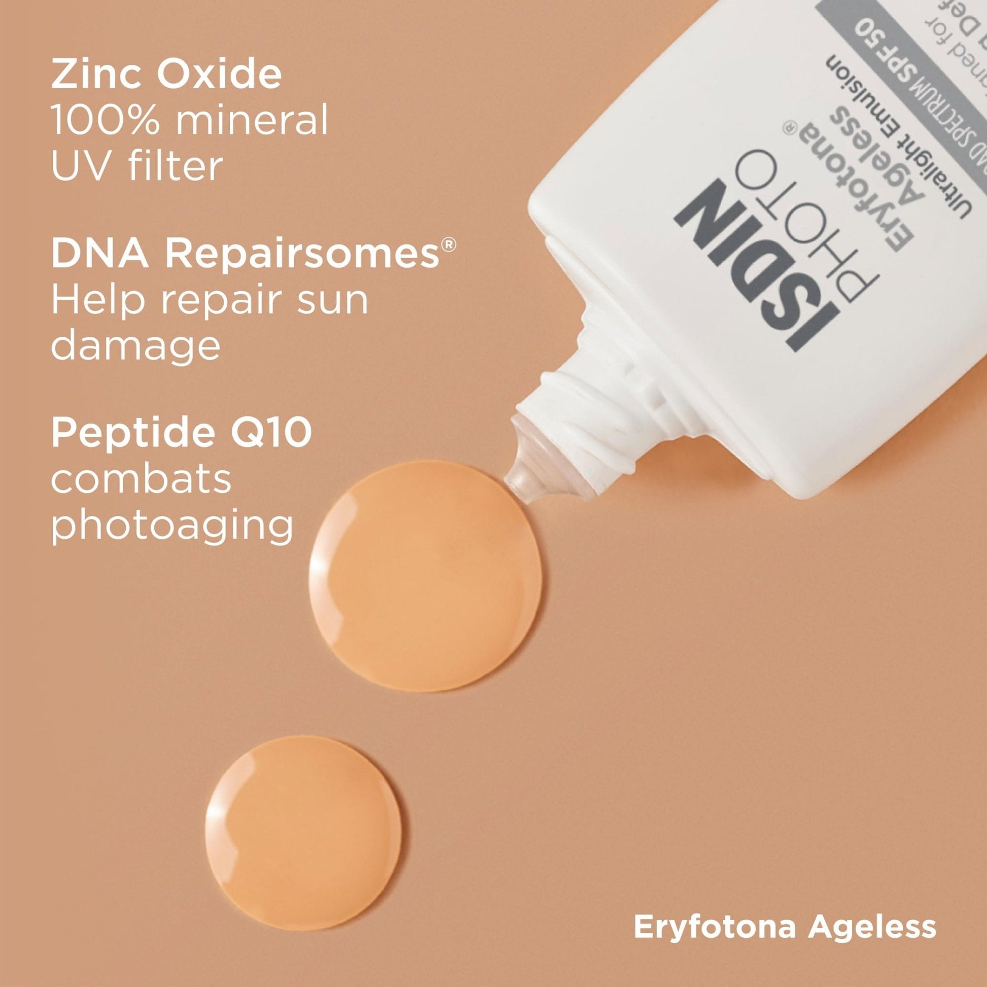 ISDIN Eryfotona Ageless SPF 50 (1.7 Fl Oz) | Tinted Mineral Sunscreen for Face with Zinc Oxide | Anti-Aging Sunscreen with DNA Repairsomes & Vitamin E - PrimeBioHealth - canada supplements