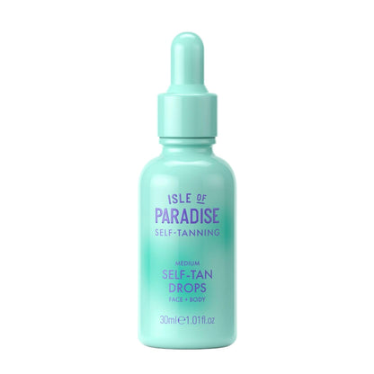 Isle of Paradise Self Tanning Face & Body Drops- Medium, Self Tanner Drops for a Natural Bronze, Long-lasting Tan - PrimeBioHealth - canada supplements