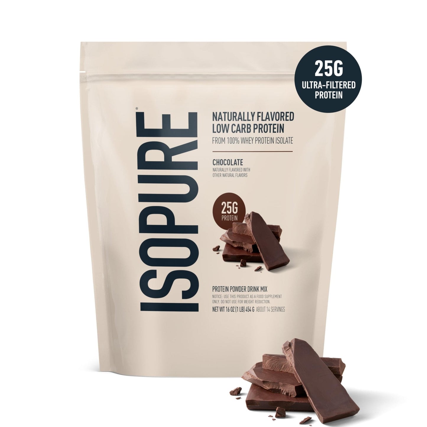 Isopure Low Carb 100% Pure Whey Isolate Protein Powder, Lactose Free, Gluten Free, With Vitamins, Dark Chocolate, 25g Protein Per Serving, 1 Lb, - PrimeBioHealth - canada supplements