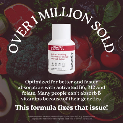 Isotonix Activated B Complex – Vegan B Vitamin Supplement for Energy, Stress Relief, and Nervous System Health – Isotonic Drinkable Formula – 90 Servings - PrimeBioHealth - canada supplements