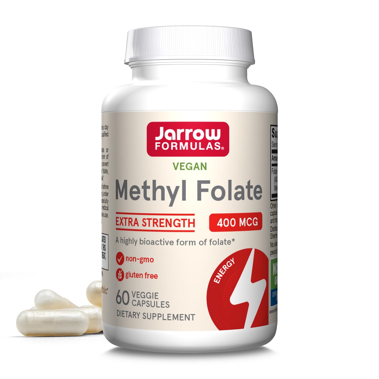 Jarrow Formulas Extra Strength Methyl Folate 400 mcg, Dietary Supplement for Cardiovascular and Neurologic Health Support - PrimeBioHealth - canada supplements
