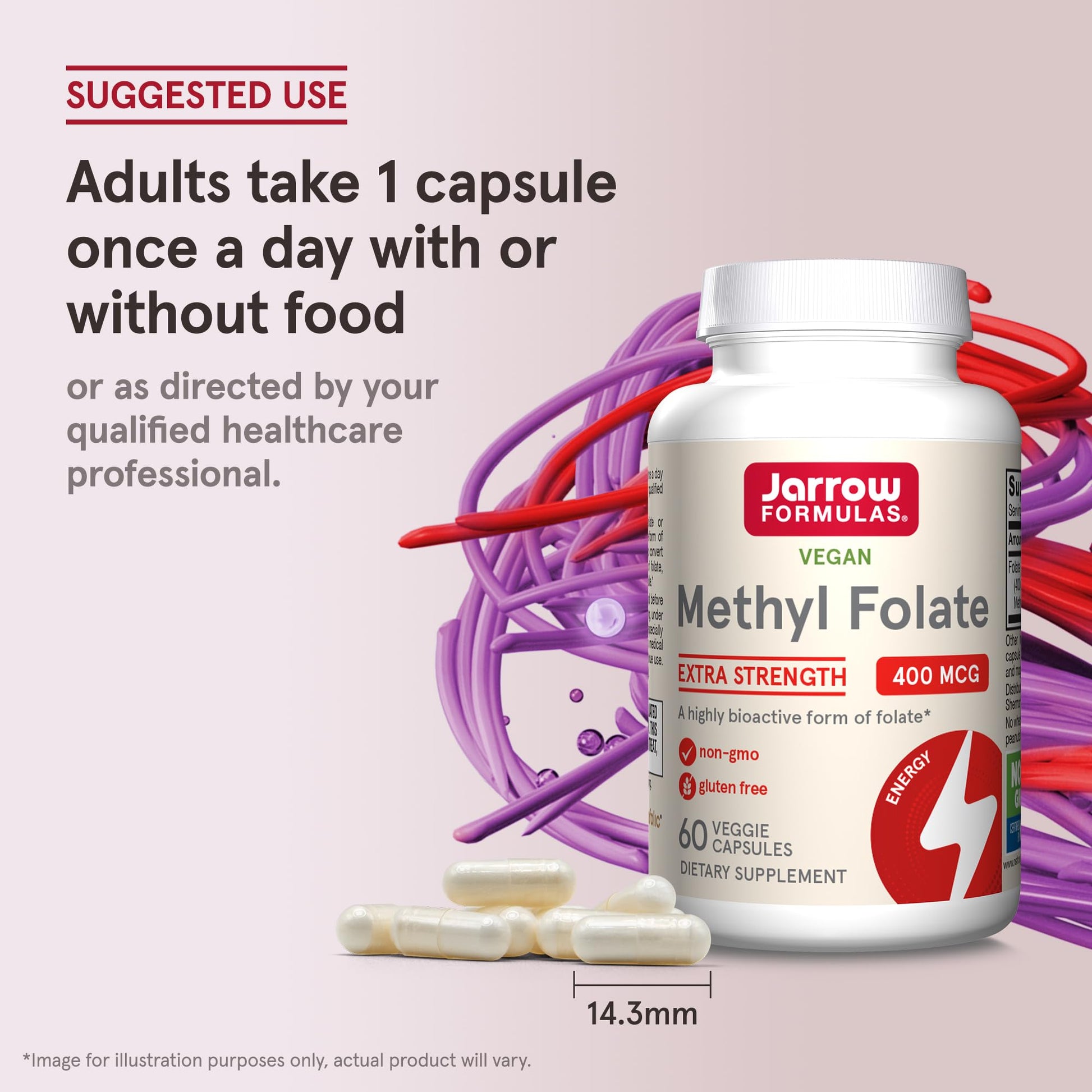 Jarrow Formulas Extra Strength Methyl Folate 400 mcg, Dietary Supplement for Cardiovascular and Neurologic Health Support - PrimeBioHealth - canada supplements