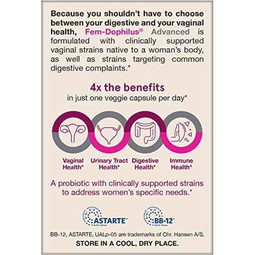 Jarrow Formulas Fem-Dophilus Advanced Vaginal & Digestive Probiotics 10 Billion CFU with 6 Science Backed Strains, for Vaginal, Urinary Tract - PrimeBioHealth - canada supplements