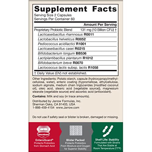Jarrow Formulas Jarro Dophilus Probiotics 10 Billion CFU - Probiotic Supplement Capsules for Digestive Health & Gut Health for Women and Men - PrimeBioHealth - canada supplements