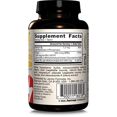 Jarrow Formulas Methyl B-12 & Methyl Folate, Bioactive Vitamin B9 & Vitamin B12 Supplement, Supports Cellular Energy Production, Healthy Brain Function & Metabolism - PrimeBioHealth - canada supplements