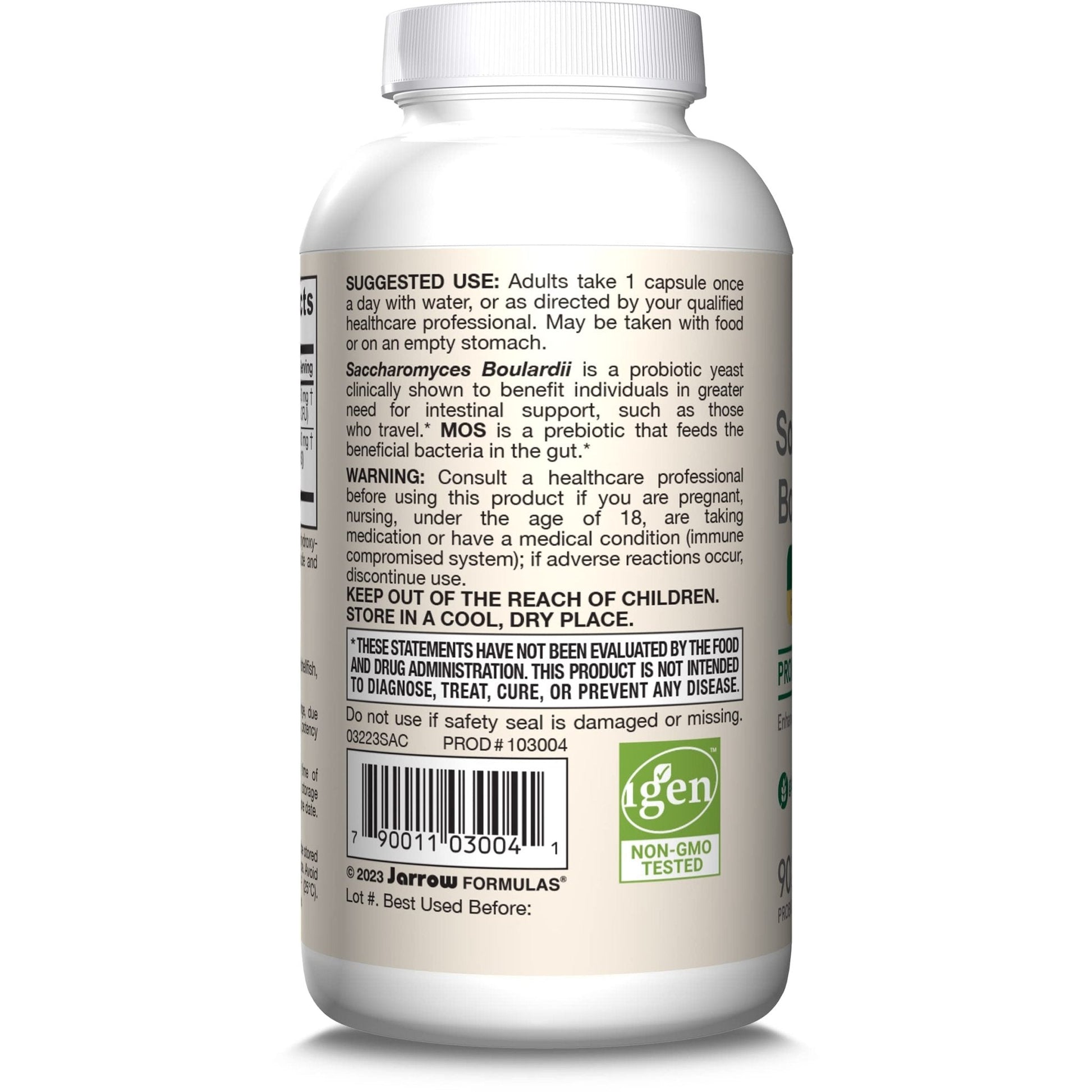 Jarrow Formulas Saccharomyces Boulardii + MOS Probiotics for Digestive Health and Intestinal Tract Support - 5 Billion CFU Per Serving - 90 Delayed Release Caps - PrimeBioHealth - canada supplements