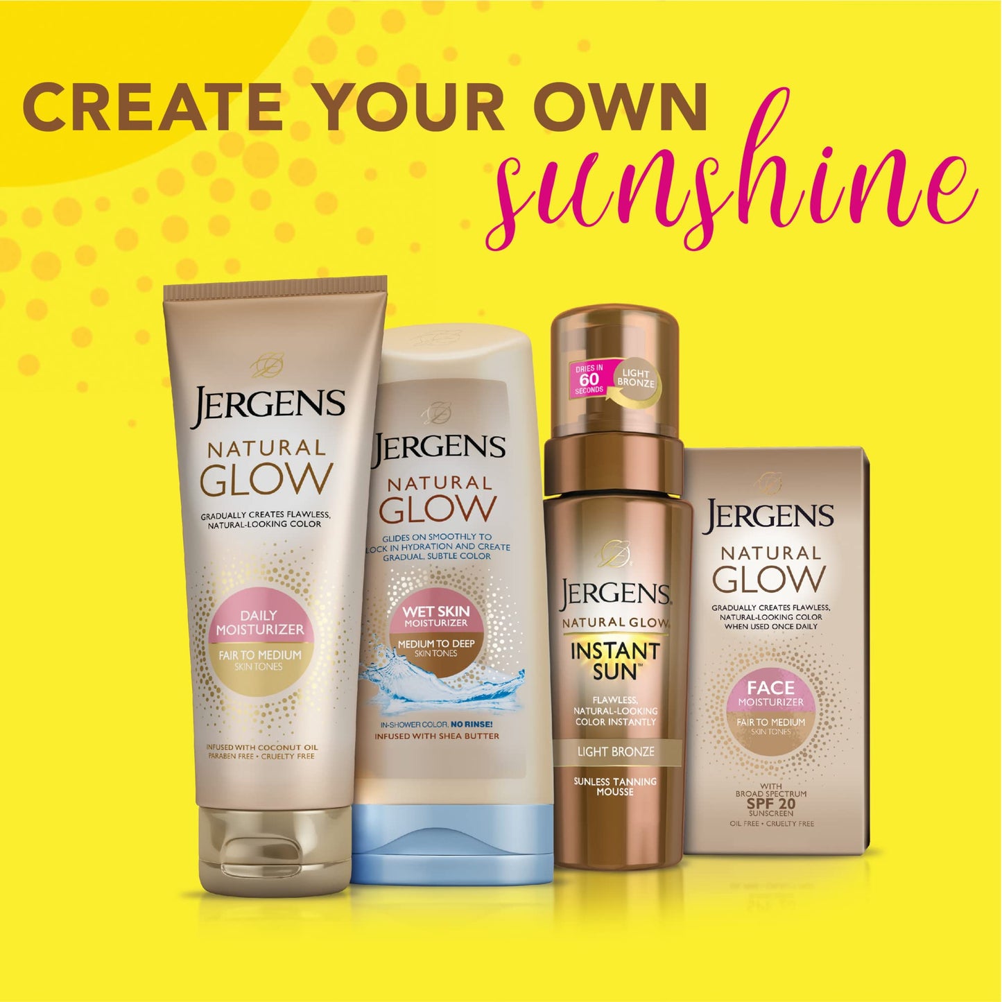 Jergens Natural Glow In Shower Lotion, Self Tanner for Medium to Deep Skin Tone, Sunless Tanning Wet Skin Lotion for Gradual - PrimeBioHealth - canada supplements