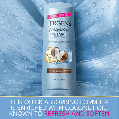 Jergens Wet Skin Body Lotion with Coconut Oil, In Shower Lotion for Dry Skin, Fast-Absorbing, Non-Sticky, Dermatologist Tested, 10 Ounce - PrimeBioHealth - canada supplements