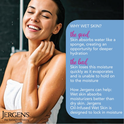 Jergens Wet Skin Body Lotion with Coconut Oil, In Shower Lotion for Dry Skin, Fast-Absorbing, Non-Sticky, Dermatologist Tested, 10 Ounce - PrimeBioHealth - canada supplements