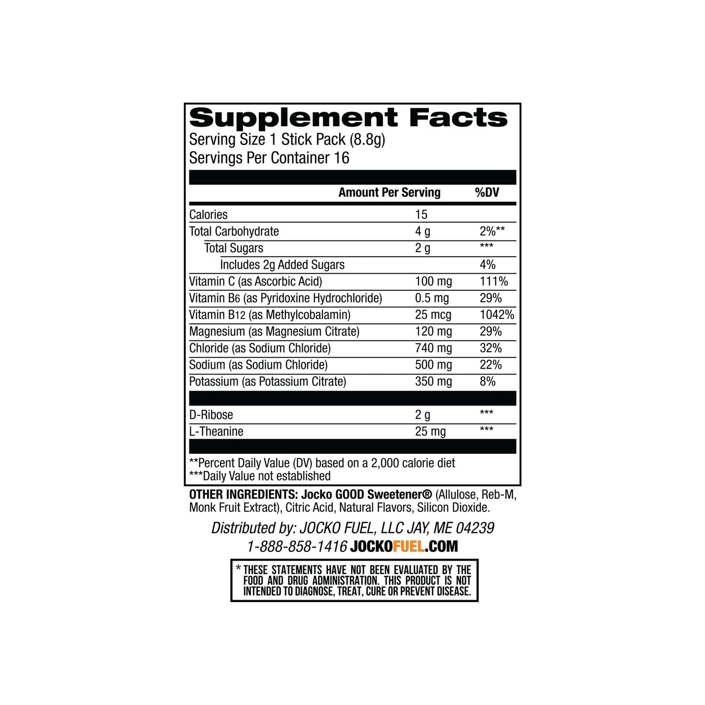 Jocko Fuel Hydrate Electrolytes Powder Packets Low Sugar - Hydration Amplifier Packets for Recovery, Dehydration, & Exercise - with Vitamins B6, B12 & C - PrimeBioHealth - canada supplements