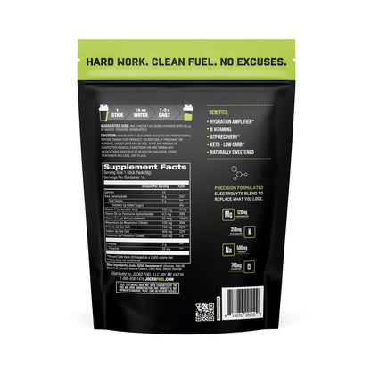 Jocko Fuel Packets Low Sugar - Hydration Amplifier Packets for Recovery, Dehydration, & Exercise - with Vitamins B6, B12 & C (16 Packets) Lemon Lime - PrimeBioHealth - canada supplements