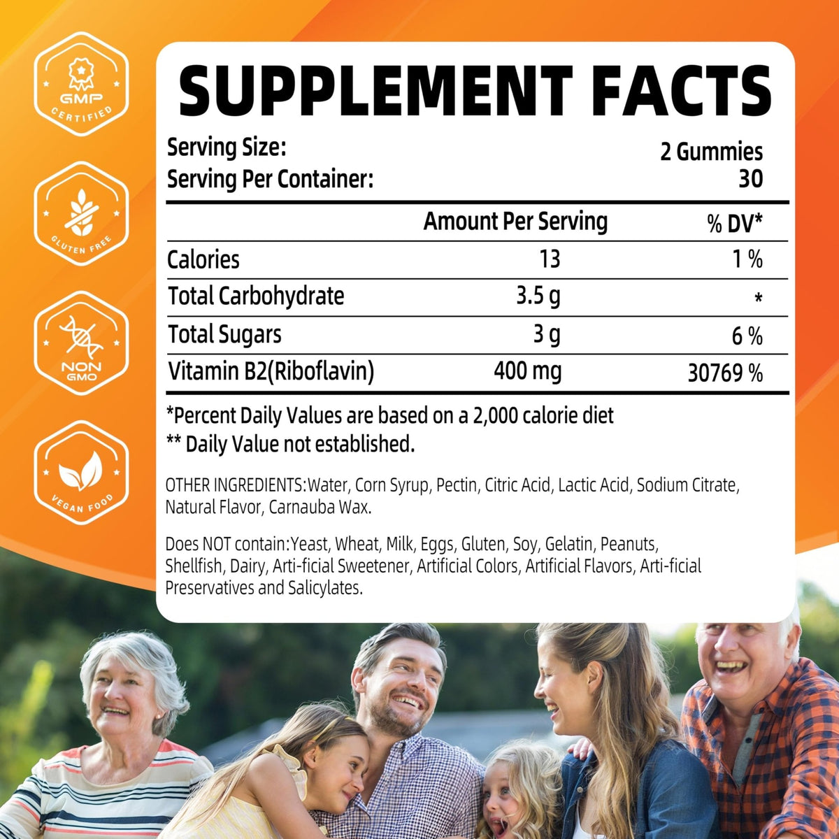 Joywiit Vitamin B2 Gummies | Riboflavin 400mg | B2 Vitamin 400mg Chewable for Adults and Kids, Migraine Relief & Energy and Nervous System Support - PrimeBioHealth - canada supplements