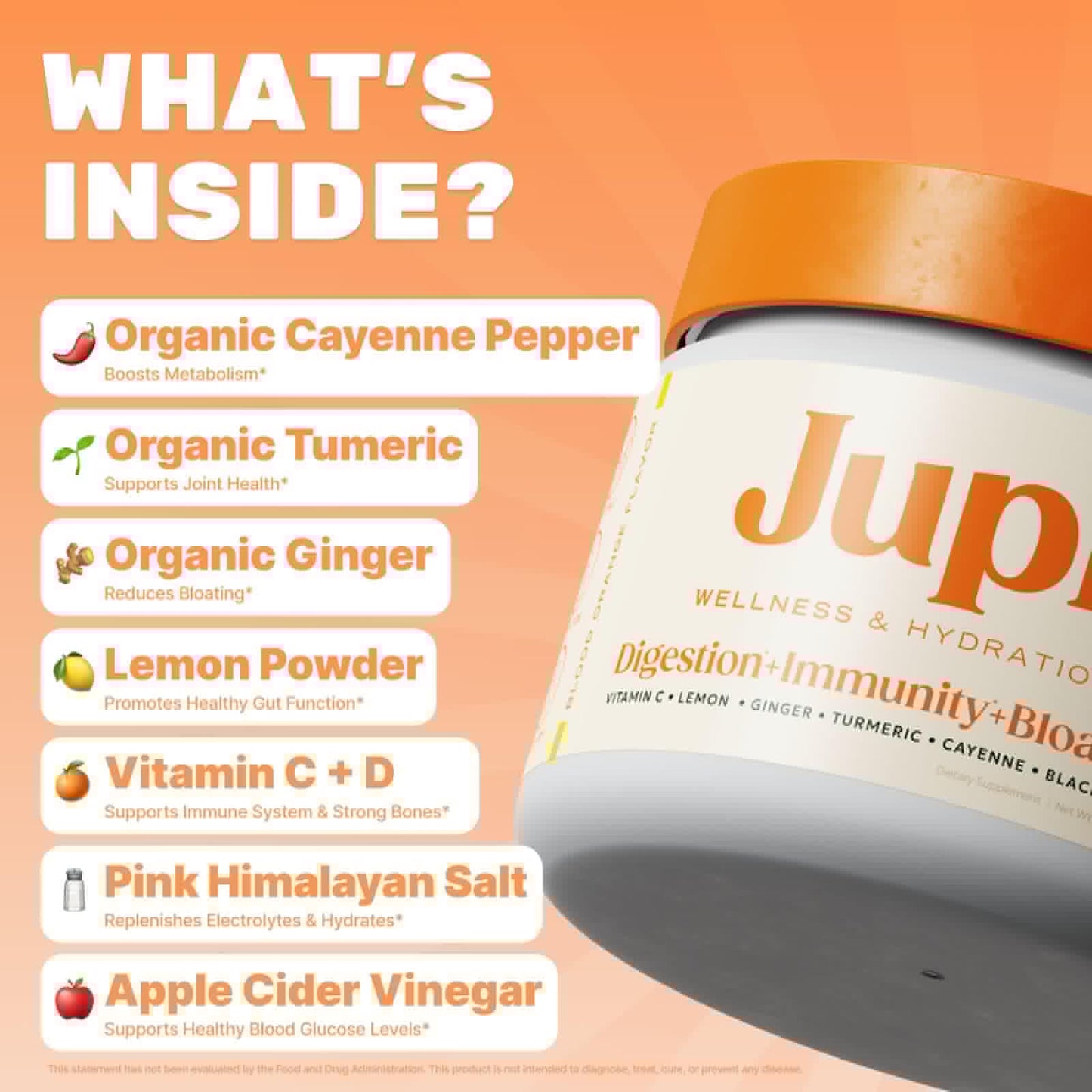 Jupi Hydration & Wellness Powder – Turmeric & Ginger shots, Vitamin C Supplement for Energy, Immune Support & Digestive Health – Vegan, Gluten-Free Drink Mix - PrimeBioHealth - canada supplements