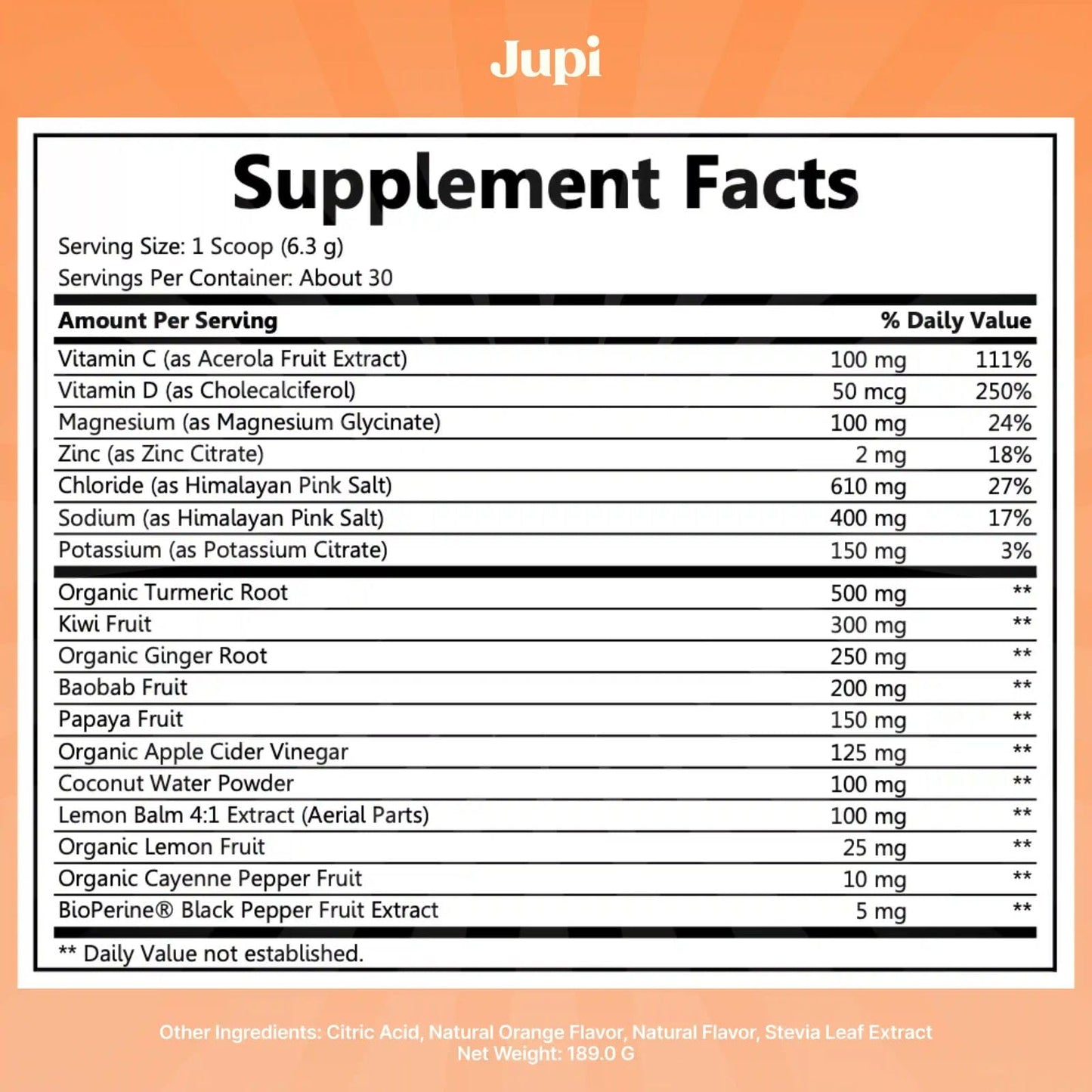Jupi Hydration & Wellness Powder – Turmeric & Ginger shots, Vitamin C Supplement for Energy, Immune Support & Digestive Health – Vegan, Gluten-Free Drink Mix - PrimeBioHealth - canada supplements