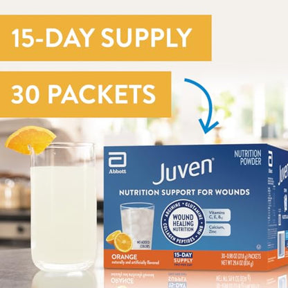 Juven Therapeutic Nutrition Drink Powder Including Collagen Peptides, Amino Acids, and HMB for Wound Healing Support, Orange, 30 Packets - PrimeBioHealth - canada supplements