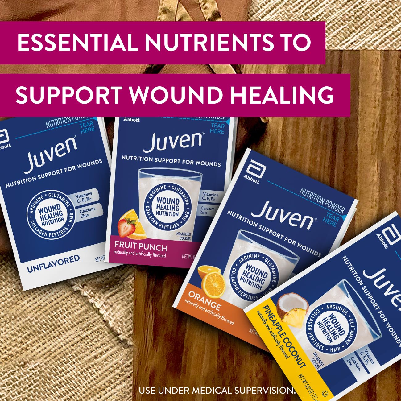 Juven Therapeutic Nutrition Drink Powder Including Collagen Peptides, Amino Acids, and HMB for Wound Healing Support, Orange, 30 Packets - PrimeBioHealth - canada supplements