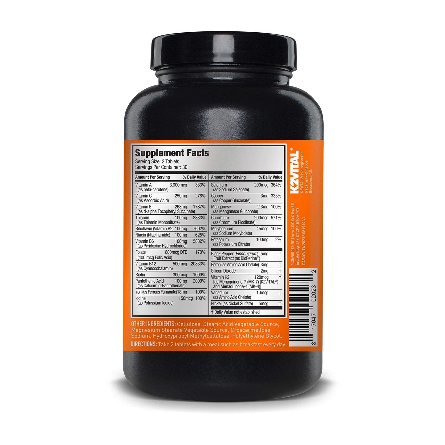 JYM Supplement Science Vita JYM Sports Multivitamin & Mineral Support, Vitamin A, C, B6, B12, E, K, Boron, Biotin, Potassium 60 Tablets - PrimeBioHealth - canada supplements