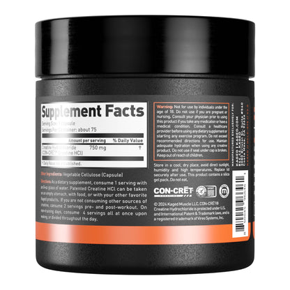 Kaged Creatine HCl Capsules | 7X Concentrated vs Mono | Muscle Building & Recovery | High Absorption | No Bloating | Creatine for Men & Women - PrimeBioHealth - canada supplements