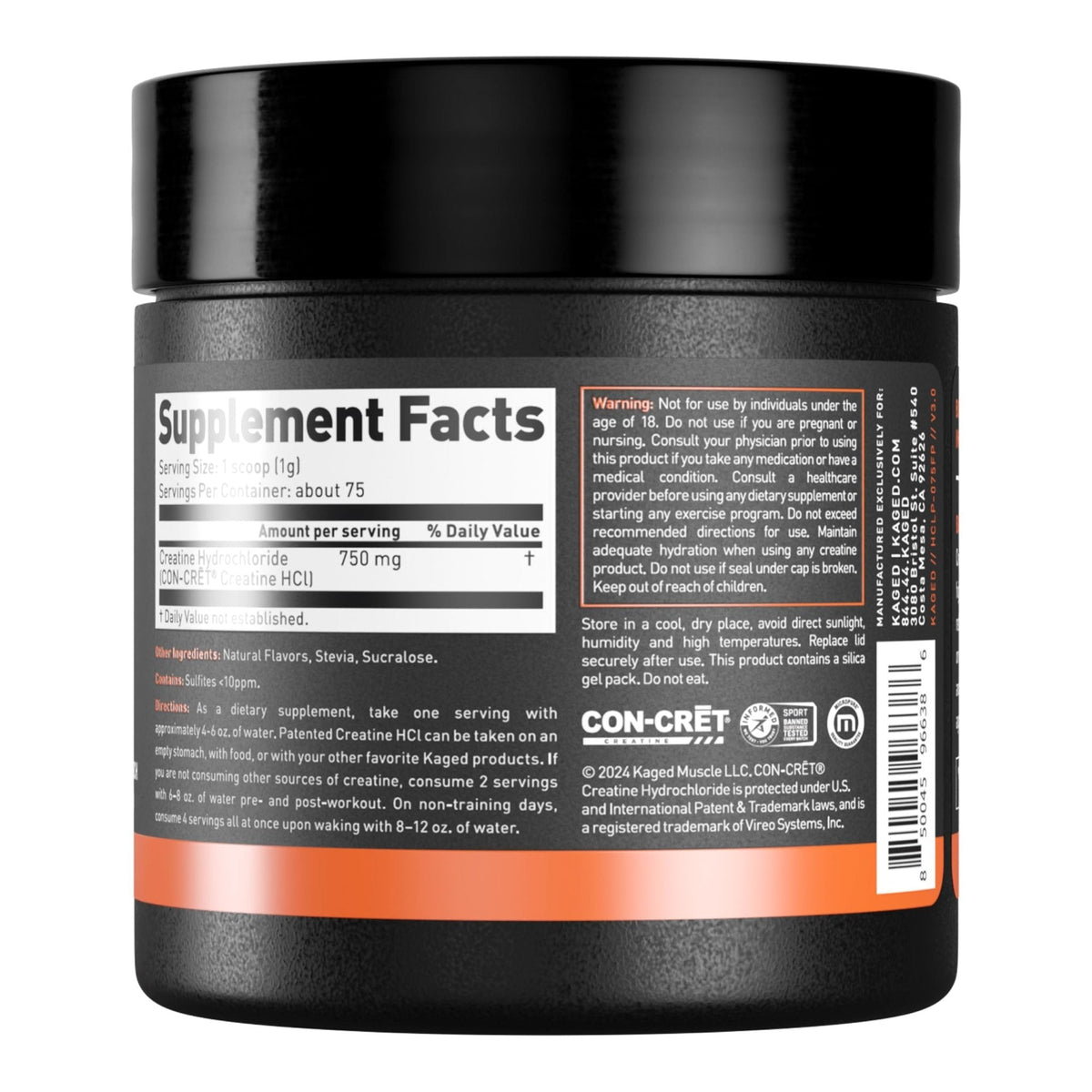 Kaged Creatine HCl Powder | 7X Concentrated vs Mono | Muscle Building & Recovery | High Absorption | No Bloating | Creatine for Men & Women - PrimeBioHealth - canada supplements