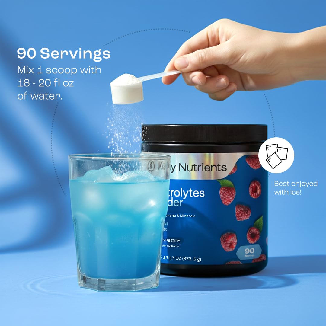 KEY NUTRIENTS Multivitamin Electrolytes Powder No Sugar - Sweet Blue Raspberry Electrolyte Powder - Endurance & Energy Supplement - Hydration Powder - PrimeBioHealth - canada supplements