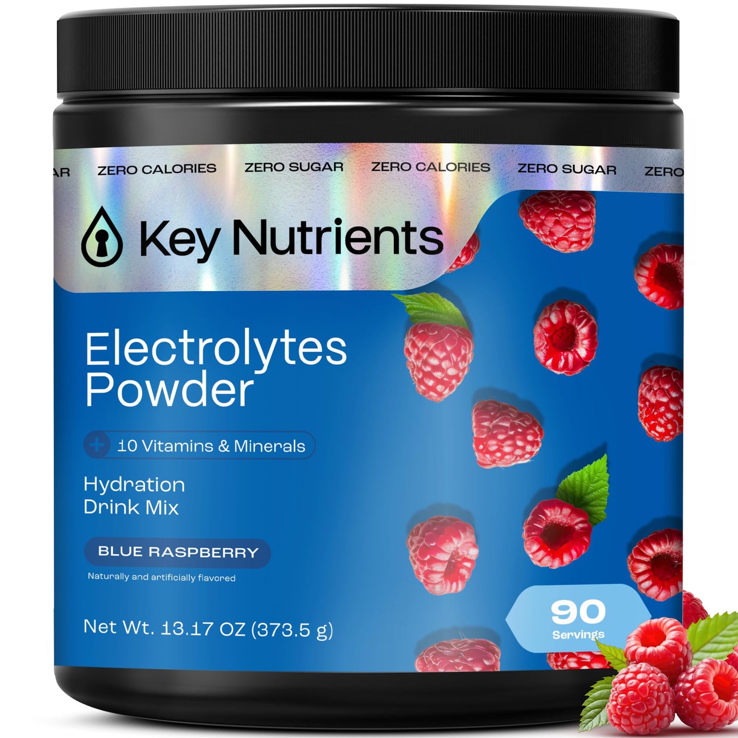 KEY NUTRIENTS Multivitamin Electrolytes Powder No Sugar - Sweet Blue Raspberry Electrolyte Powder - Endurance & Energy Supplement - Hydration Powder - PrimeBioHealth - canada supplements
