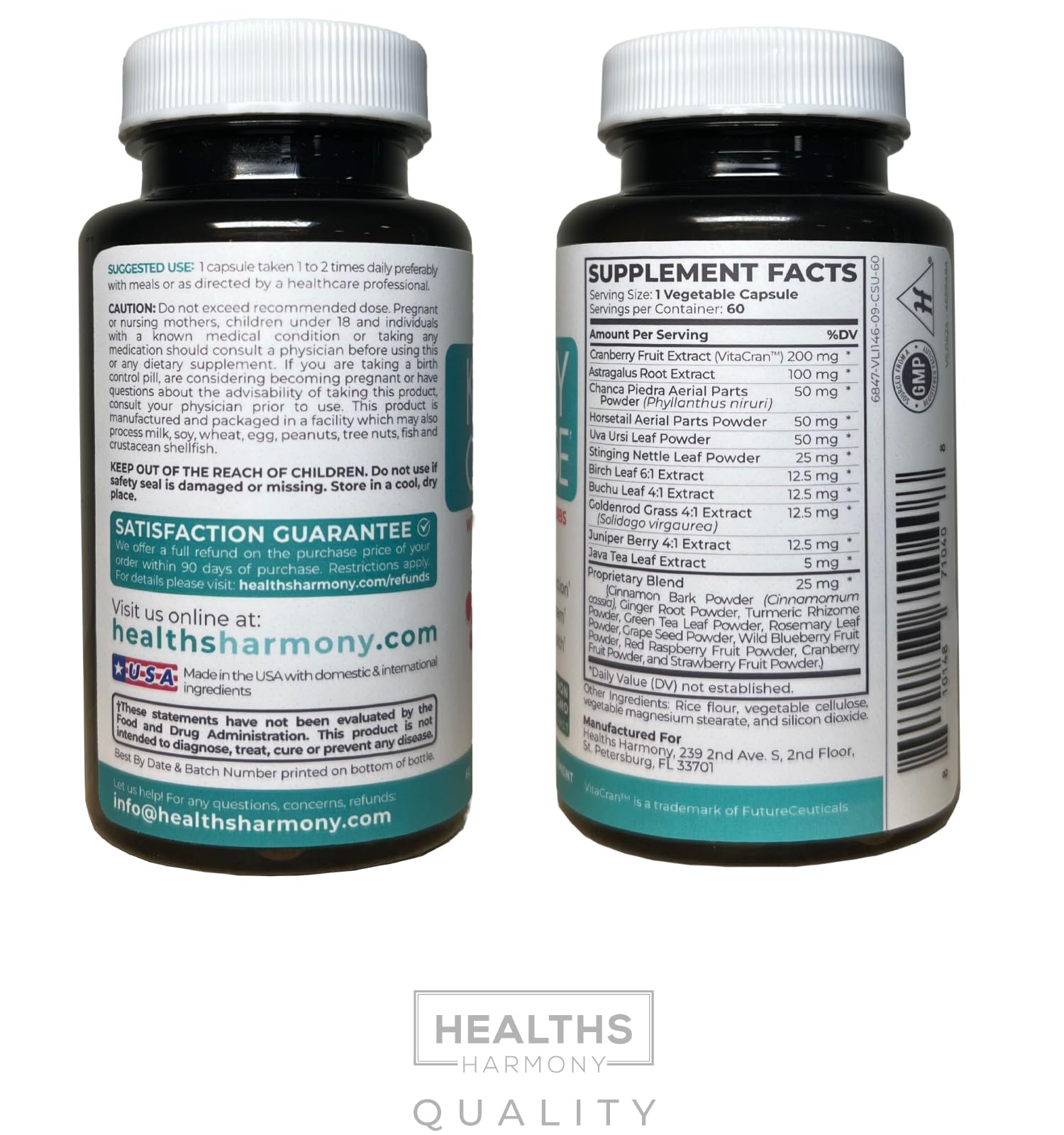 Kidney Cleanse Detox (Non-GMO) Support Healthy Urinary Tract- Powerful VitaCran Cranberry Extract & Herbs – Healthy Kidney Support Supplement - 60 Vegetarian Capsules (No Pills) - PrimeBioHealth - canada supplements