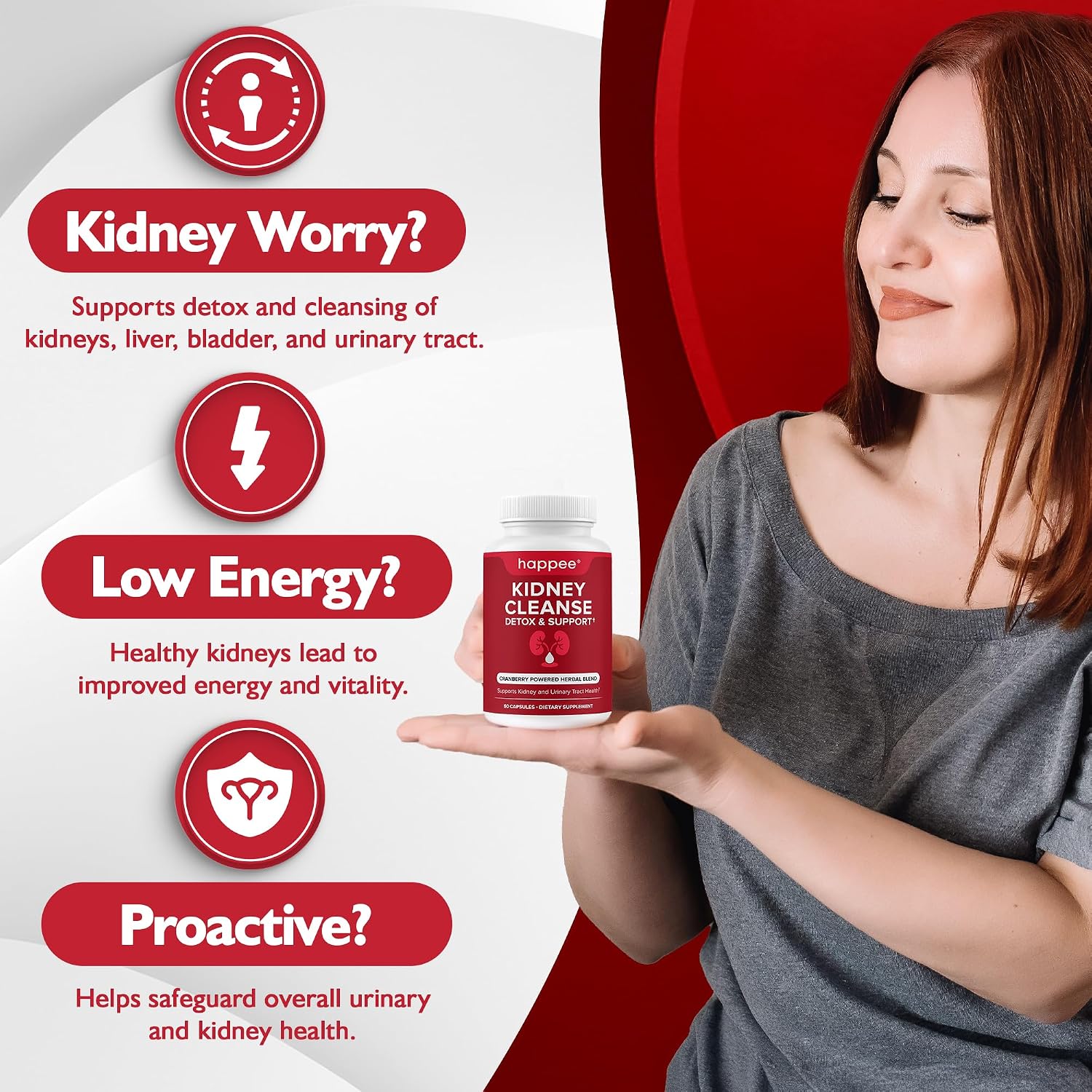 Kidney Cleanse Detox & Repair Formula – Natural Kidney Support Supplement with Cranberry & 21 Herbs for Renal, Bladder, & Urinary Tract Health – Flush Toxins & Renew - 60 Capsules - PrimeBioHealth - canada supplements
