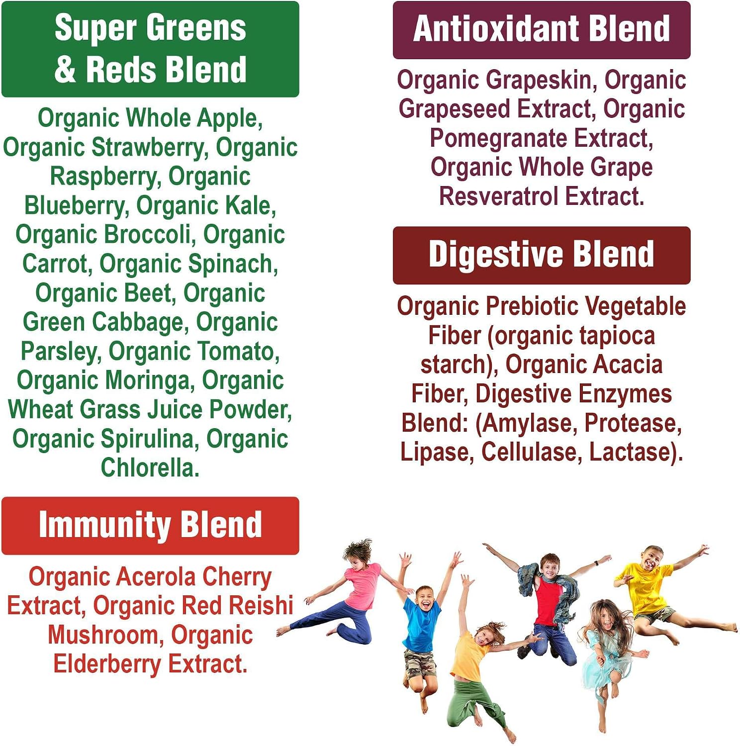 Kids Greens and Reds Superfood Powder - Best Tasting Organic Vegan Super Food Juice with 25+ Fruits and Vegetables - Gluten Free Real Food Vitamins - Green and Red Superfoods Supplement for Children - PrimeBioHealth - canada supplements