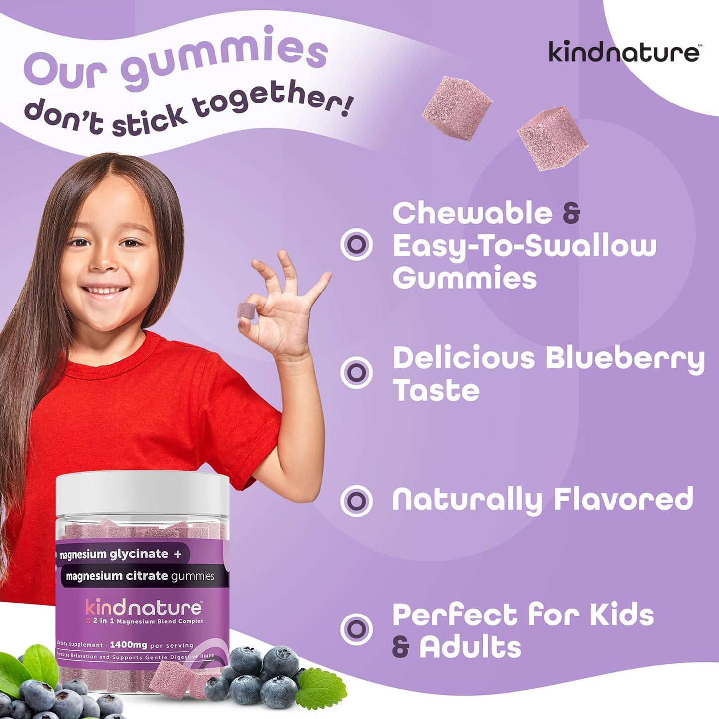 kindnature Magnesium Glycinate & Citrate Gummies – Calm Magnesium Complex for Sleep, Stress, Cramps & Digestion – Chewable Vegan Magnesium - PrimeBioHealth - canada supplements