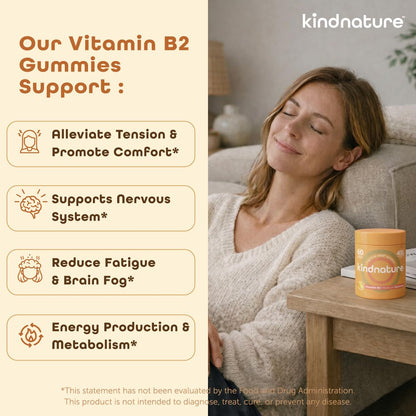 kindnature Vitamin B2 Gummies - Riboflavin 400mg Supplement for Kids & Adults - Non-GMO, Soy & Gluten-Free - PrimeBioHealth - canada supplements