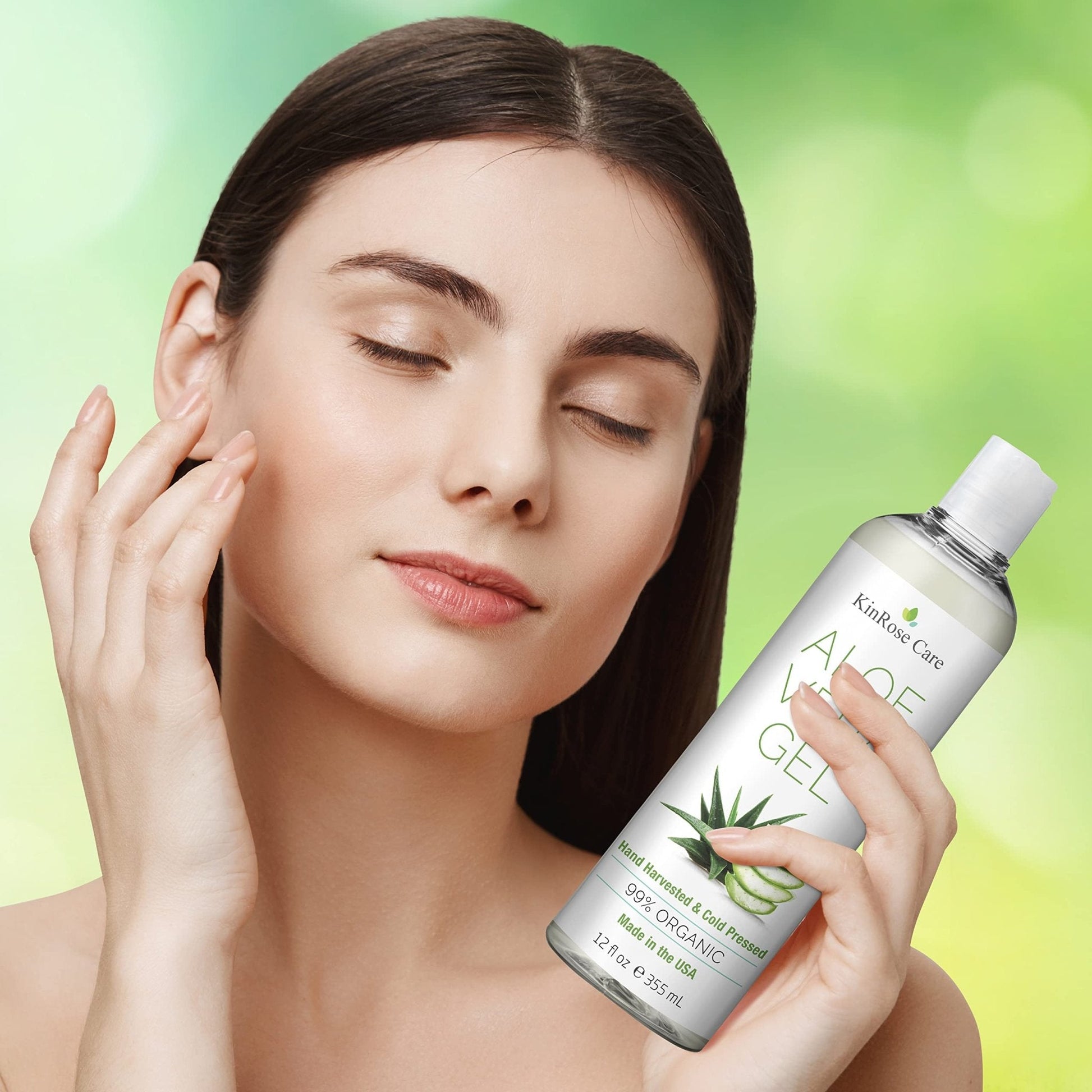 KinRose Care, 12oz Organic Aloe Vera Gel for Face, Skin, Hair & Sunburn Relief - From 100 Percent Pure Aloe Vera - PrimeBioHealth - canada supplements