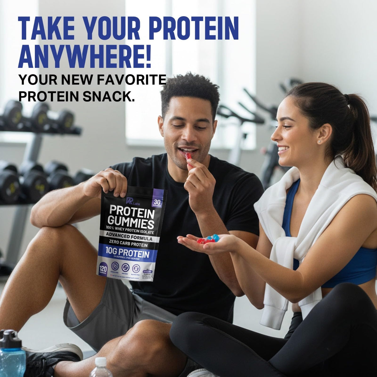 KR Labs Zero Carb 100% Pure Whey Isolate Protein Gummies | 300g Total Protein per Bag | 10g per Serving Plant Based with Vitamins for Men & Women - PrimeBioHealth - canada supplements
