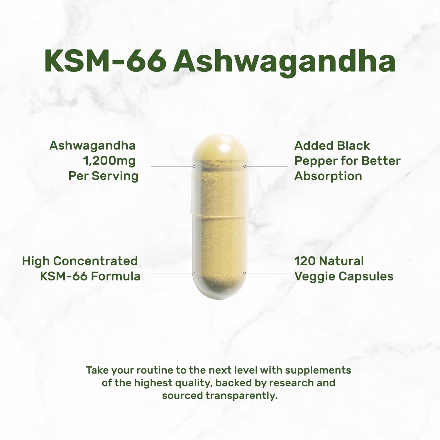 KSM 66 Ashwagandha 1,200mg with Black Pepper, 120 Veggie Capsules – Extra Strength Root Extract – High Absorption – Adaptogenic Supplements for Relaxation, Energy, & Brain Health – Non-GMO - PrimeBioHealth - canada supplements