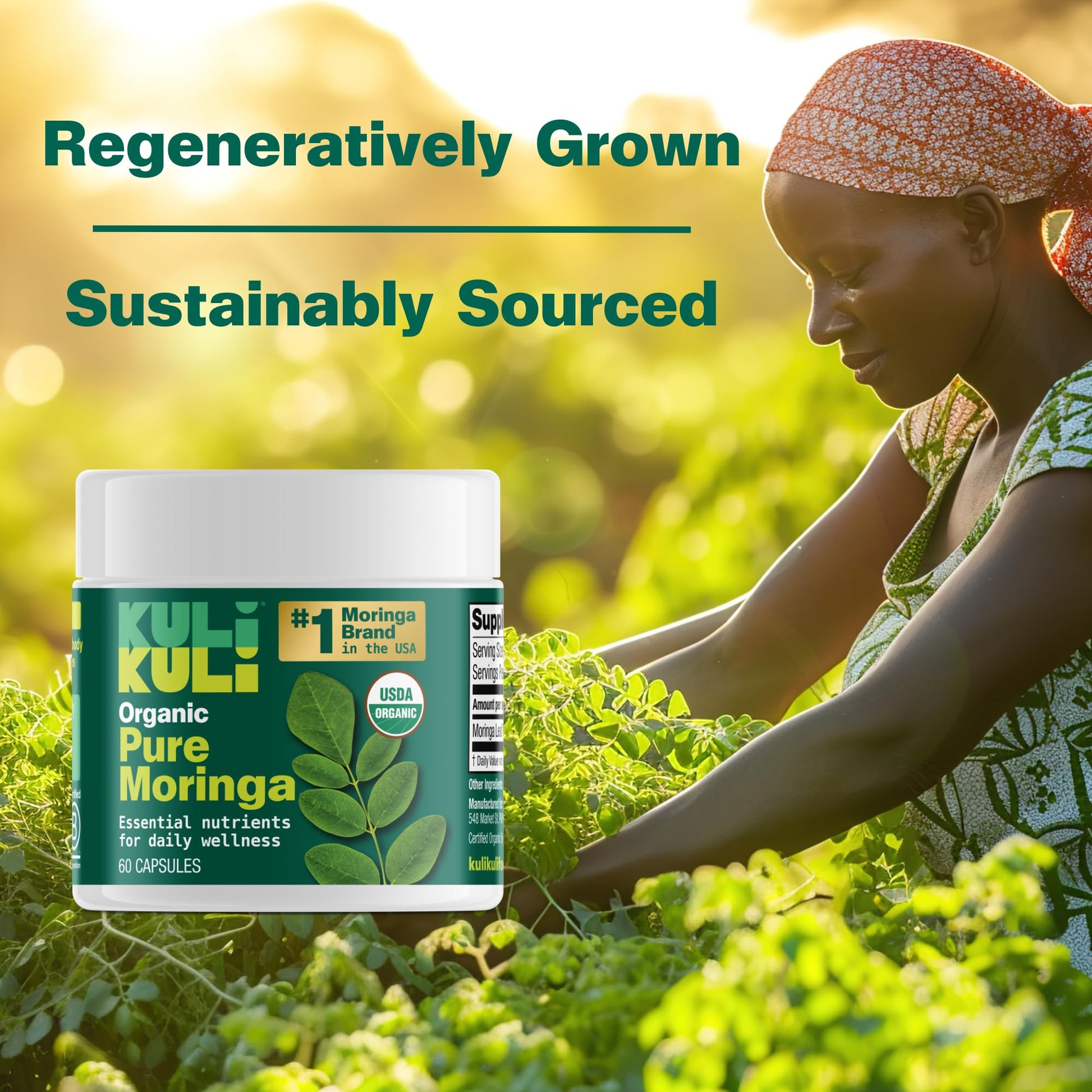 KULI KULI Organic Pure Moringa Capsules, 60 CT - PrimeBioHealth - canada supplements