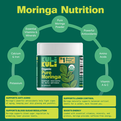 KULI KULI Organic Pure Moringa Capsules, 60 CT - PrimeBioHealth - canada supplements