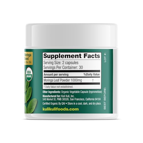 KULI KULI Organic Pure Moringa Capsules, 60 CT - PrimeBioHealth - canada supplements
