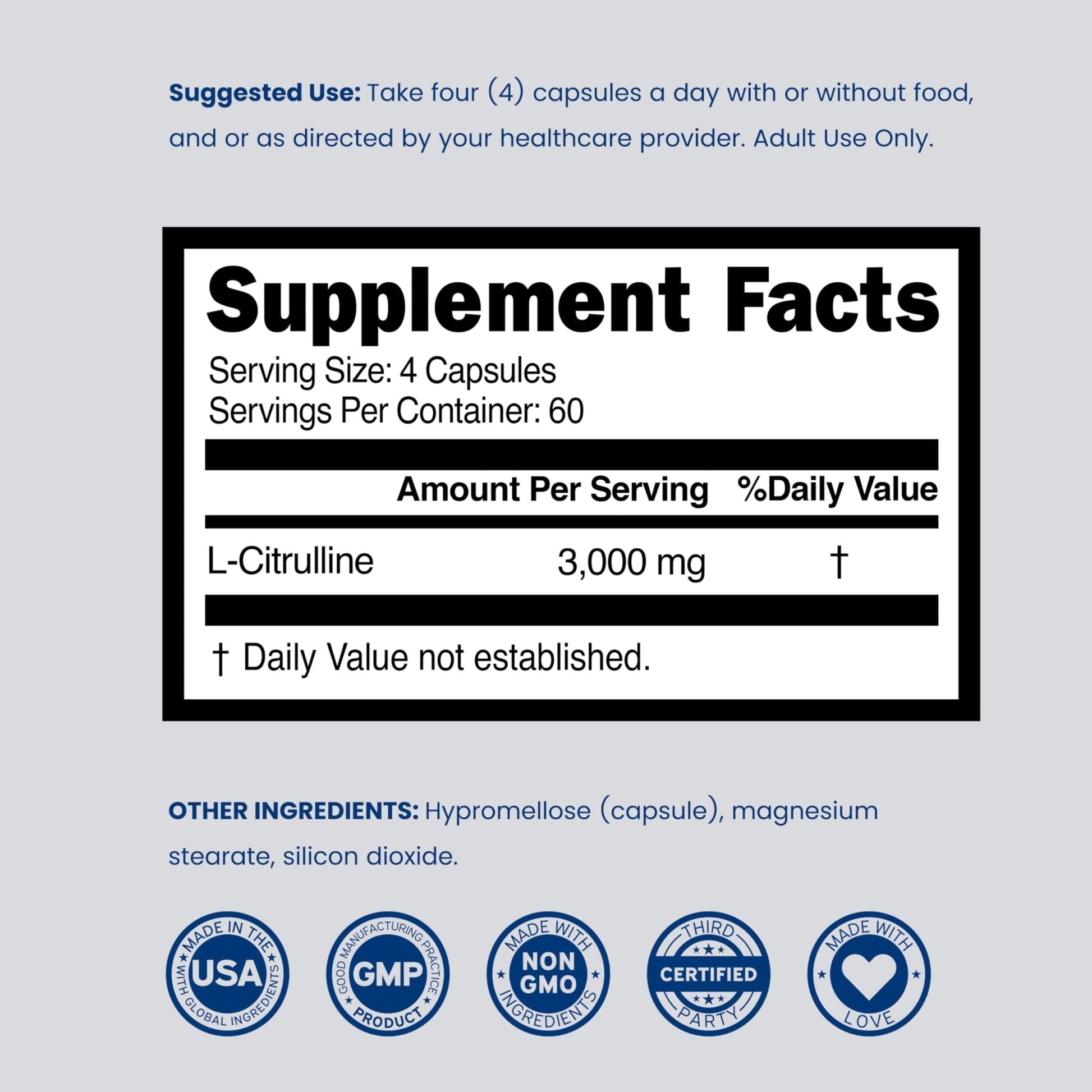 L Citrulline 3000mg Supplement (240 Capsules) Support L Arginine & Nitric Oxide Pills - L-Citrulline For Men & Women - Muscle Recovery & Pump Supplement - PrimeBioHealth - canada supplements