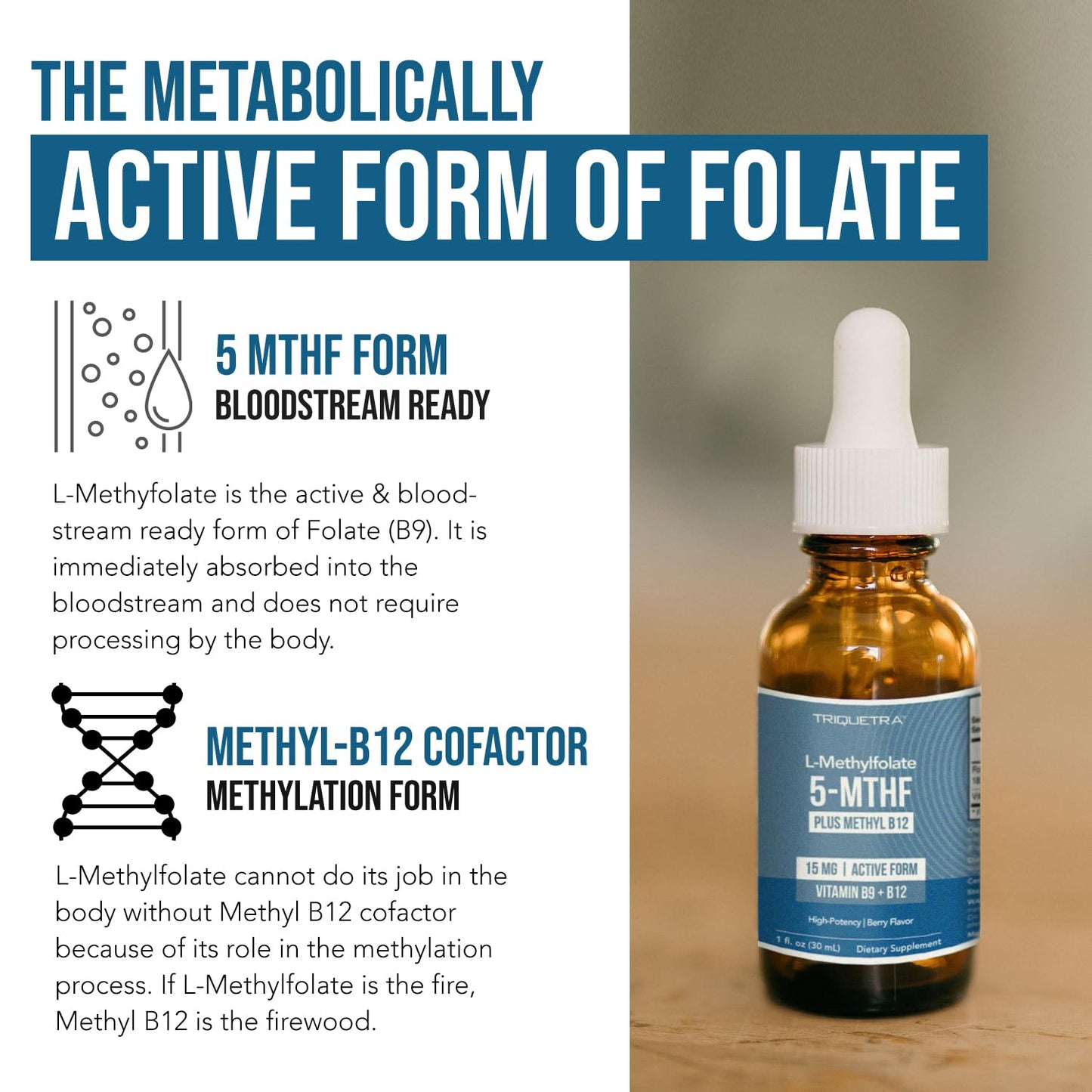 L Methyl Folate 15mg Plus Methyl B12 Cofactor – High Potency, Active 5-MTHF Form - Supports Mood, Methylation, Cognition – Bioactive Forms of Vitamin B9 & B12 (60 Capsules – 60 Servings) - PrimeBioHealth - canada supplements