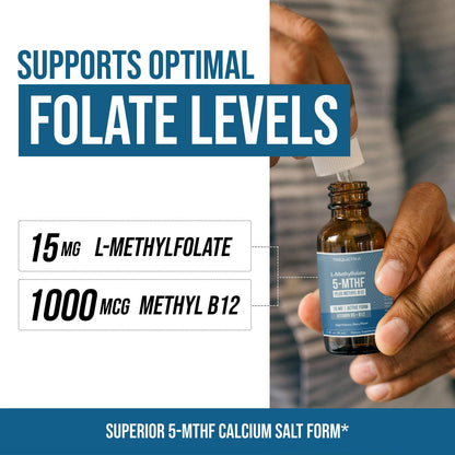 L Methyl Folate 15mg Plus Methyl B12 Cofactor – Organic Berry Flavor, High Potency Liquid Sublingual Active 5-MTHF Form - Supports Mood, Methylation - PrimeBioHealth - canada supplements