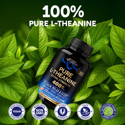 L Theanine 400 mg | L-Theanine Stress Relief | Extra Strength Supplement | Made in USA | Relaxation, Sleep & Calm Support | For Men & Women | Plant Based - PrimeBioHealth - canada supplements