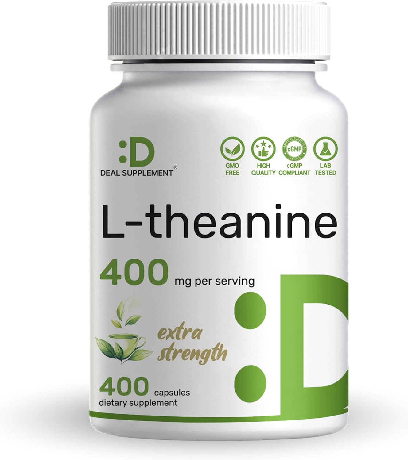 L-Theanine 400mg, 400 Capsules – Extra Strength Theanine Supplement – Amino Acids for Focus & Relaxation Support – Non-GMO & Gluten Free - PrimeBioHealth - canada supplements