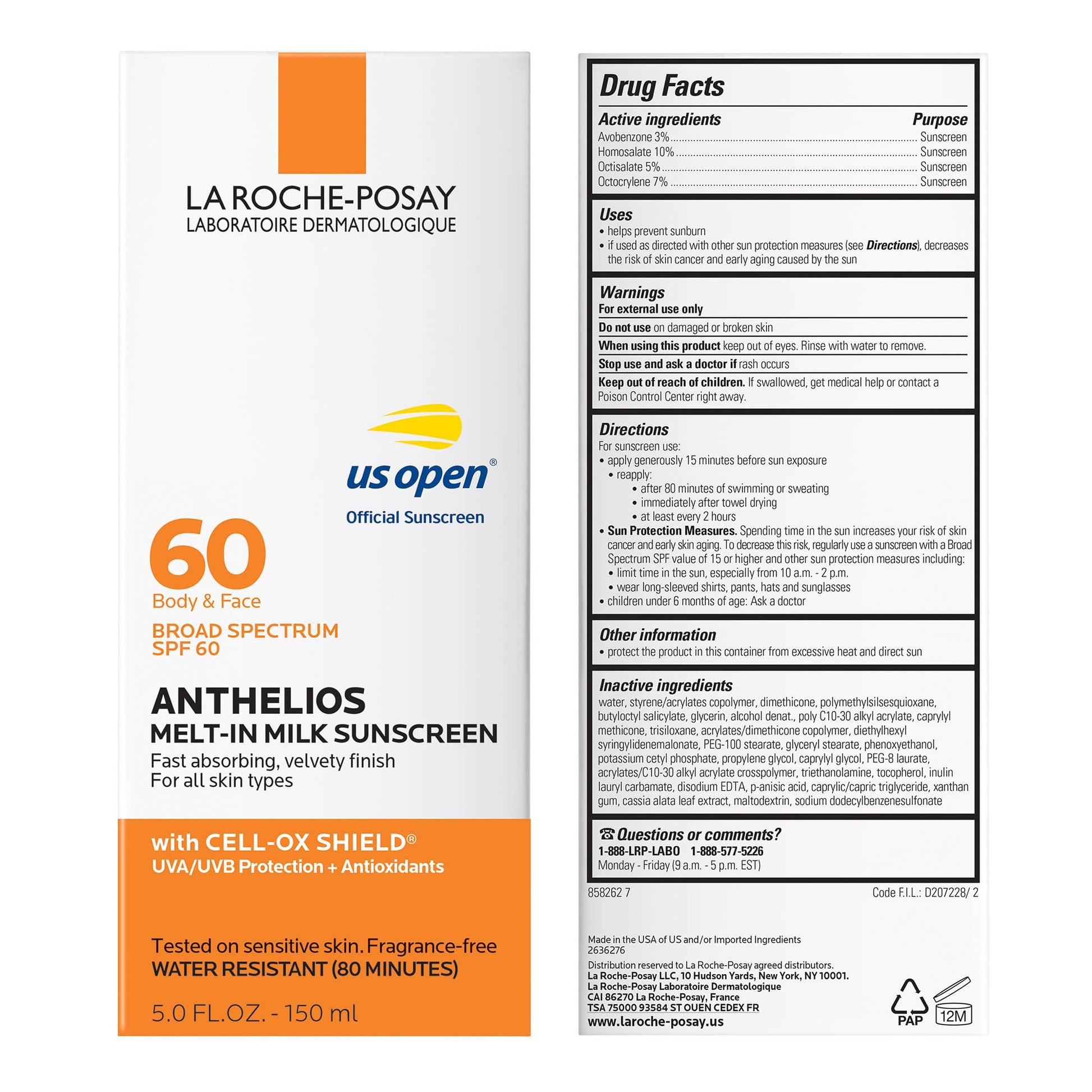 La Roche-Posay Anthelios Melt-In Milk Sunscreen SPF 60, Sunscreen For Body & Face, Broad Spectrum SPF + Antioxidants, Oil Free - PrimeBioHealth - canada supplements